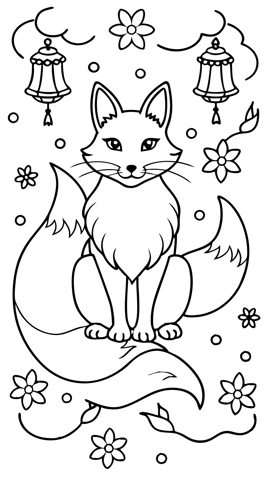 páginas para colorear kitsune